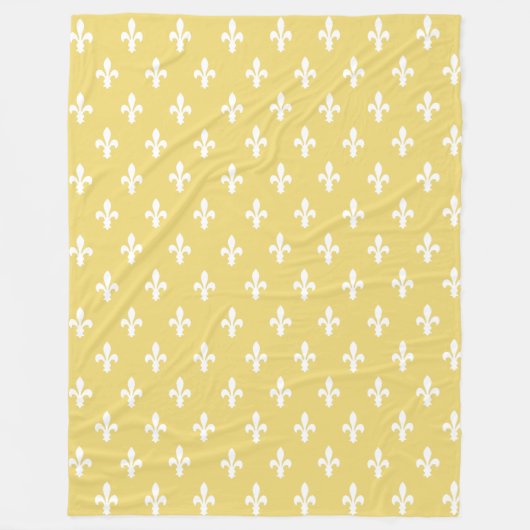 Buff Victoriaans Fleur de Lys Fleece Deken (Voorkant)