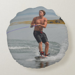 Buff Wakeboarder Rond Kussen