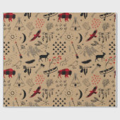 Buffalo Adventures Black en Red Pset/Kraft ID599 Cadeaupapier (Vlak)