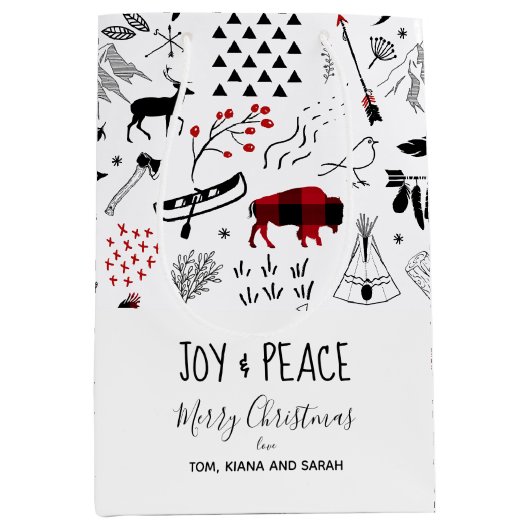 Buffalo Adventures Black & Red Pset ID599 Medium Cadeauzakje (Voorkant)