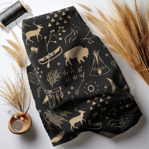 Buffalo Adventures Kraft Papier Bruin/Blk ID599 Stof
