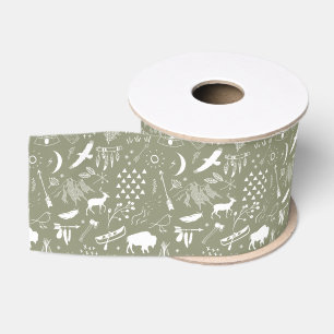 Buffalo Adventures Patroon White ID599 Grosgrain Lint