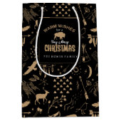 Buffalo Adventures Patroonlabel Kraft ID599 Medium Cadeauzakje (Voorkant)