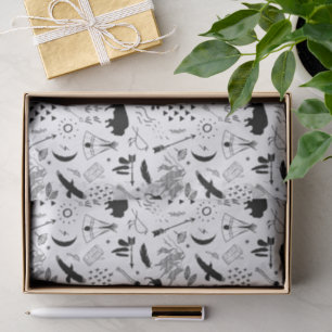 Buffalo Adventures Pattern Black ID599 Tissuepapier