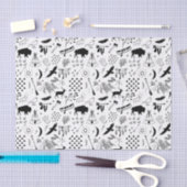 Buffalo Adventures Pattern Black ID599 Tissuepapier (Craft)