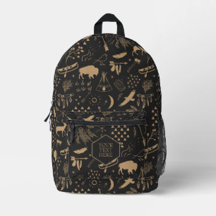 Buffalo Adventures Tan Black ID599 Bedrukte Rugzak