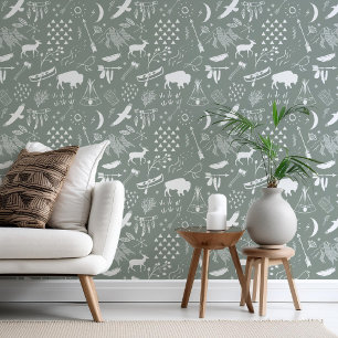 Buffalo Adventures Wit op elke achtergrond ID599 Behang