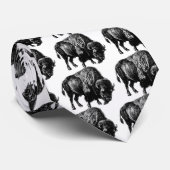 Buffalo American Bison  Wood Engraving Stropdas (Opgerold)