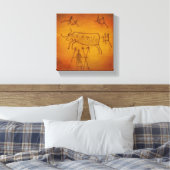 Buffalo and Tribal Warriors Canvas Afdruk (Insitu (Slaapkamer))