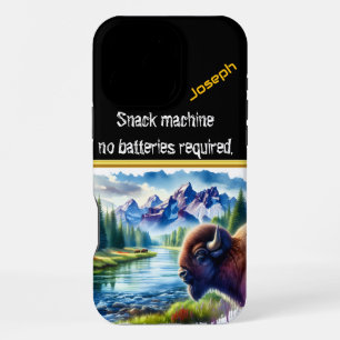 Buffalo bij een rustige rivier in de schemering iPhone 16 pro max hoesje