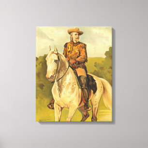 Buffalo Bill Cody op paard Canvas Afdruk