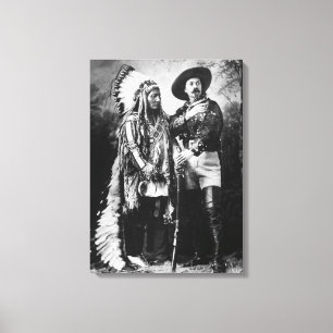 Buffalo Bill Cody & Sitting Bull - Circa 1885 Canvas Afdruk