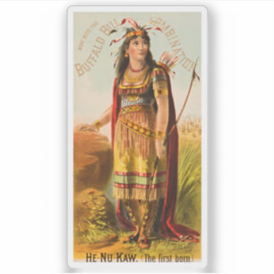 Buffalo Bill Handsomest Indiase Maiden 1880s Sticker