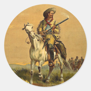Buffalo Bill "The Scout"  reclame Ronde Sticker
