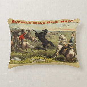 Buffalo Bill Wild West Cowboy Paard Poster Accent Kussen