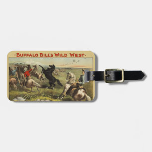 Buffalo Bill Wild West Cowboy Paard Poster Bagagelabel