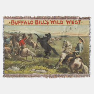 Buffalo Bill Wild West Cowboy Paard Poster Deken