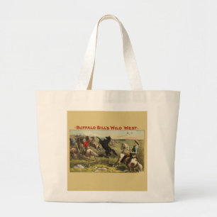 Buffalo Bill Wild West Cowboy Paard Poster Grote Tote Bag