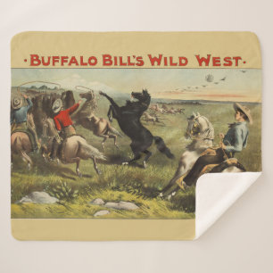 Buffalo Bill Wild West Cowboy Paard Poster Sherpa Deken