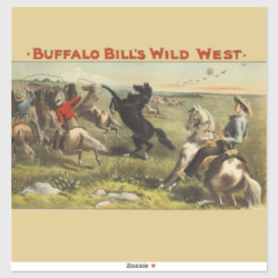 Buffalo Bill Wild West Cowboy Paard Poster Sticker