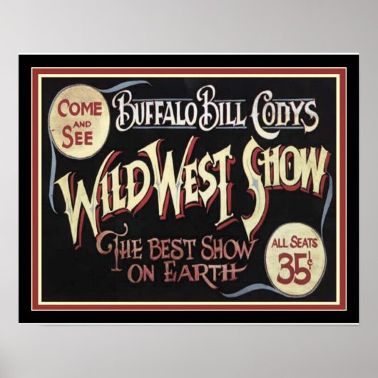 Buffalo Bill's Wild West Poster 16 x 20 (Devant)