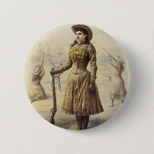 Buffalo Bill's Wild West Show met Annie Oakley Ronde Button 5,7 Cm