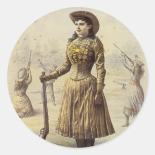 Buffalo Bill's Wild West Show met Annie Oakley Ronde Sticker