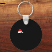 Buffalo Bison Christmas_ Buffalo In Santa Hat Sleutelhanger (Voorkant)