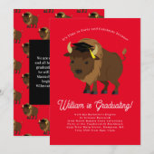Buffalo Bison Graduation Party Invitation Kaart (Voorkant / Achterkant)