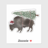 Buffalo Bison Kerstboom Sticker (Vel)