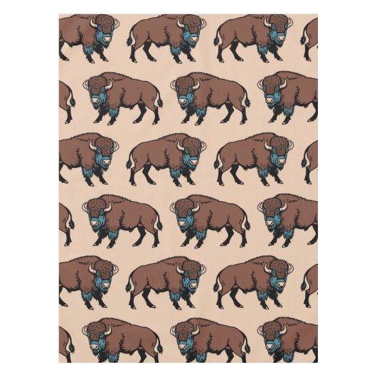 Buffalo Bison Pattern Tafelkleed (Voorkant)