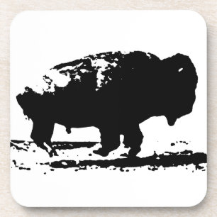 Buffalo Bison Pop Art uitvoeren Bier Onderzetter