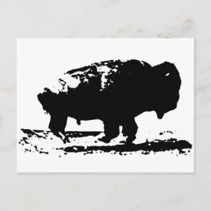 Buffalo Bison Pop Art uitvoeren Briefkaart