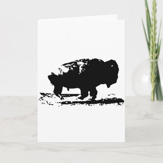 Buffalo Bison Pop Art uitvoeren Kaart (Voorkant)