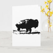 Buffalo Bison Pop Art uitvoeren Kaart (Gele Bloem)
