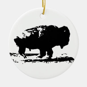 Buffalo Bison Pop Art uitvoeren Keramisch Ornament