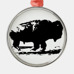 Buffalo Bison Pop Art uitvoeren Metalen Ornament