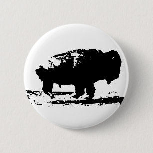 Buffalo Bison Pop Art uitvoeren Ronde Button 5,7 Cm
