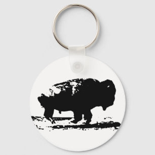 Buffalo Bison Pop Art uitvoeren Sleutelhanger