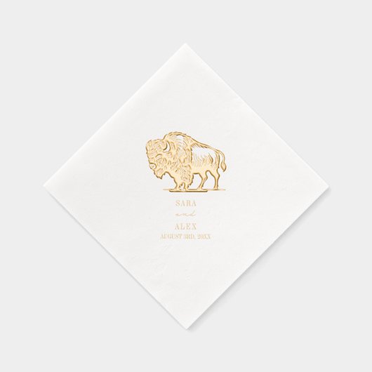 Buffalo Bison rustieke bruiloft Folie Servetten (Rechts)