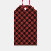 Buffalo Bison Santa Merry kerstboom Red Pset Cadeaulabel (Achterkant)