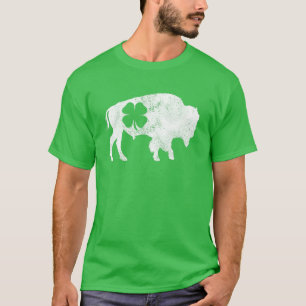 Buffalo Bison Shamrock St. Patrick's Day Saint Pad T-shirt