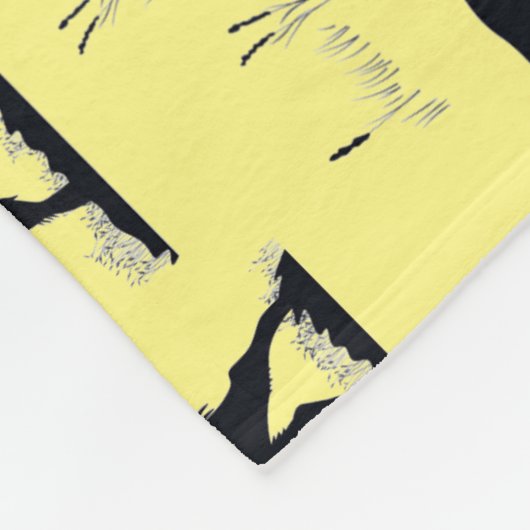 Buffalo Bison Silhouette Grassland Pattern Fleece Deken (Hoek)