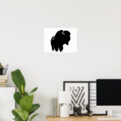 Buffalo Bison Silhouette Poster (Thuiskantoor)