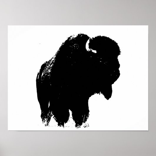 Buffalo Bison Silhouette Poster (Voorkant)