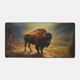 Buffalo Bison Sunset Silhouet Bureaumat
