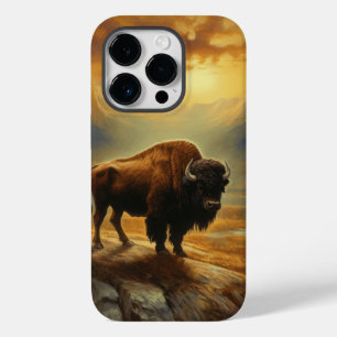 Buffalo Bison Sunset Silhouet Case-Mate iPhone 14 Pro Hoesje