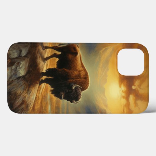 Buffalo Bison Sunset Silhouet Case-Mate iPhone Case (Achterkant (horizontaal))