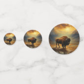 Buffalo Bison Sunset Silhouet Confetti (Voorkanten)
