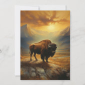 Buffalo Bison Sunset Silhouet Feestdagenkaart (Voorkant)